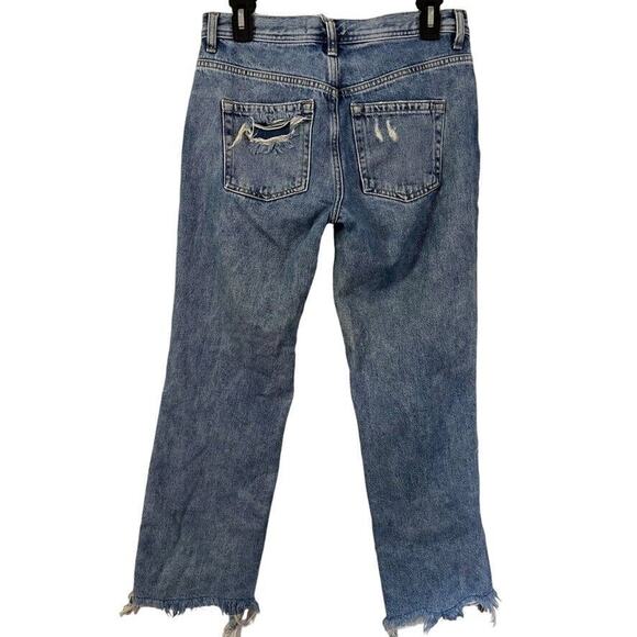 We The Free People Womens Maggie Mid Rise Straight Leg Button Fly Jeans sz 26 - Picture 13 of 16
